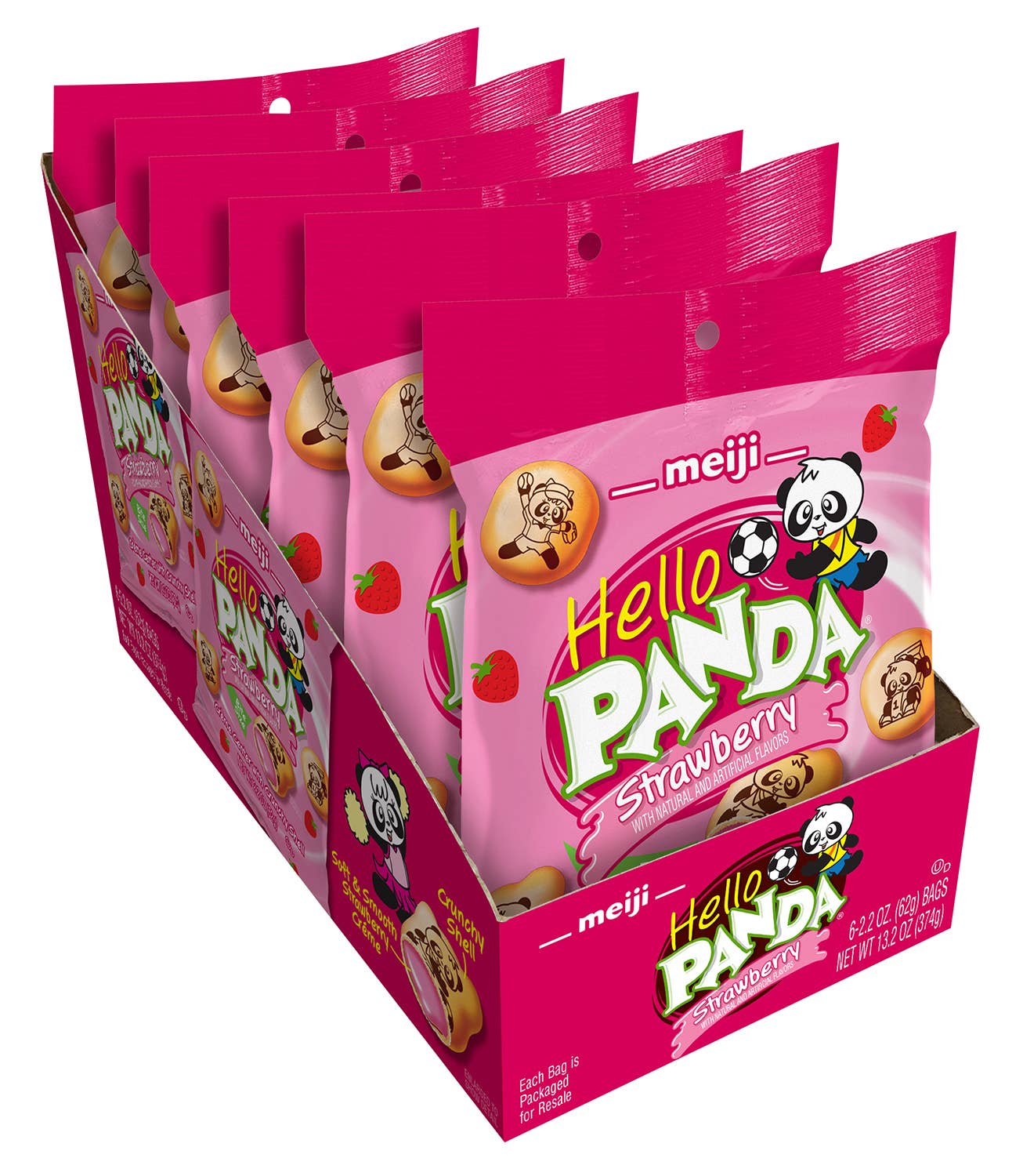 Meiji Hello Panda, Strawberry 2.2oz Bag, 6ct