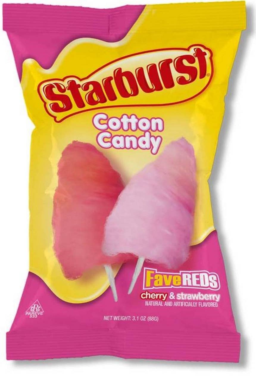 Starburst Cotton Candy, 3oz Bag Real Cotton Candy 12ct