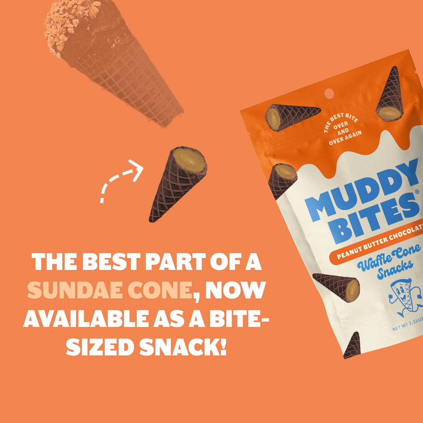 Peanut Butter Chocolate Waffle Cone Snacks