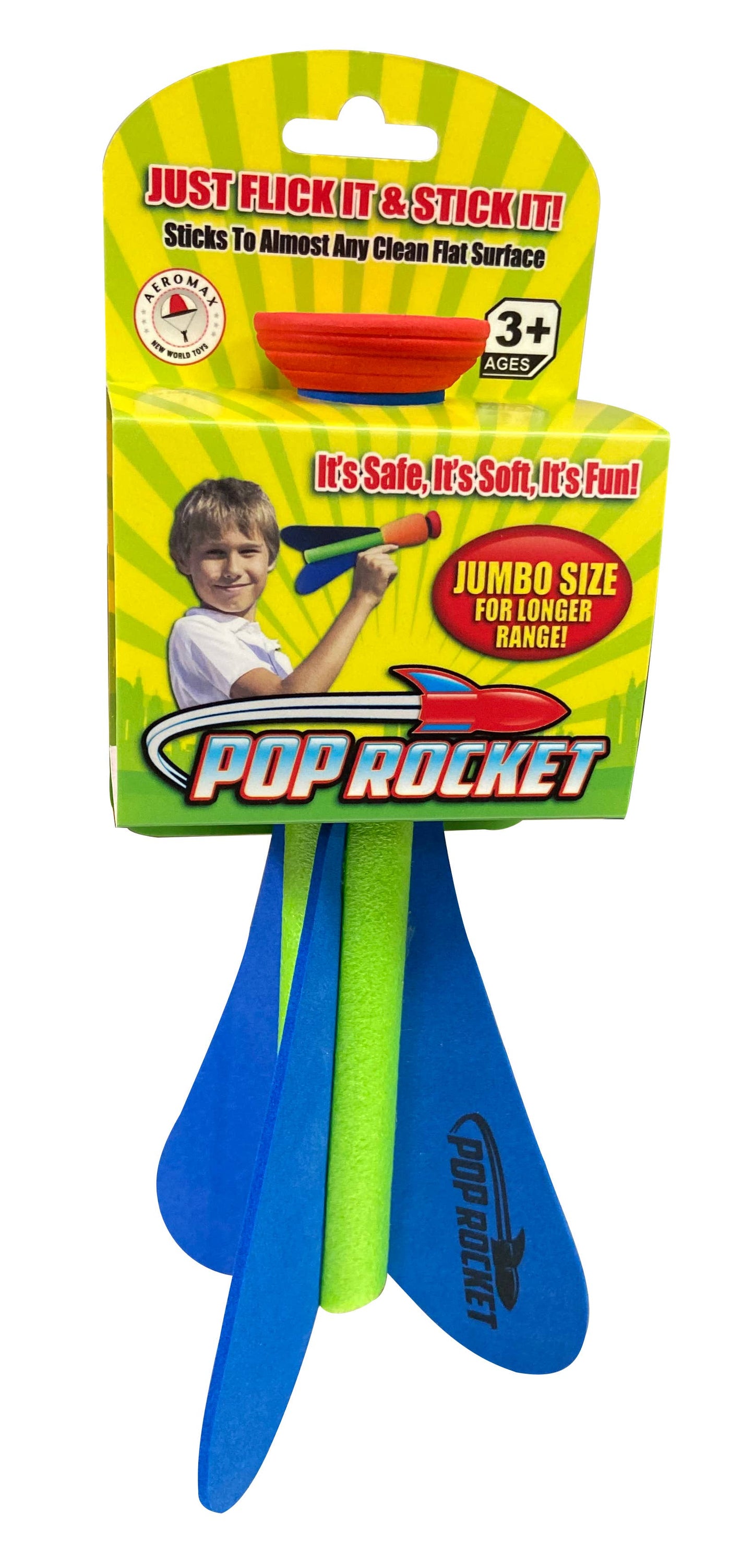 Pop Rocket, Super Sticky Foam Rocket Individual: Red