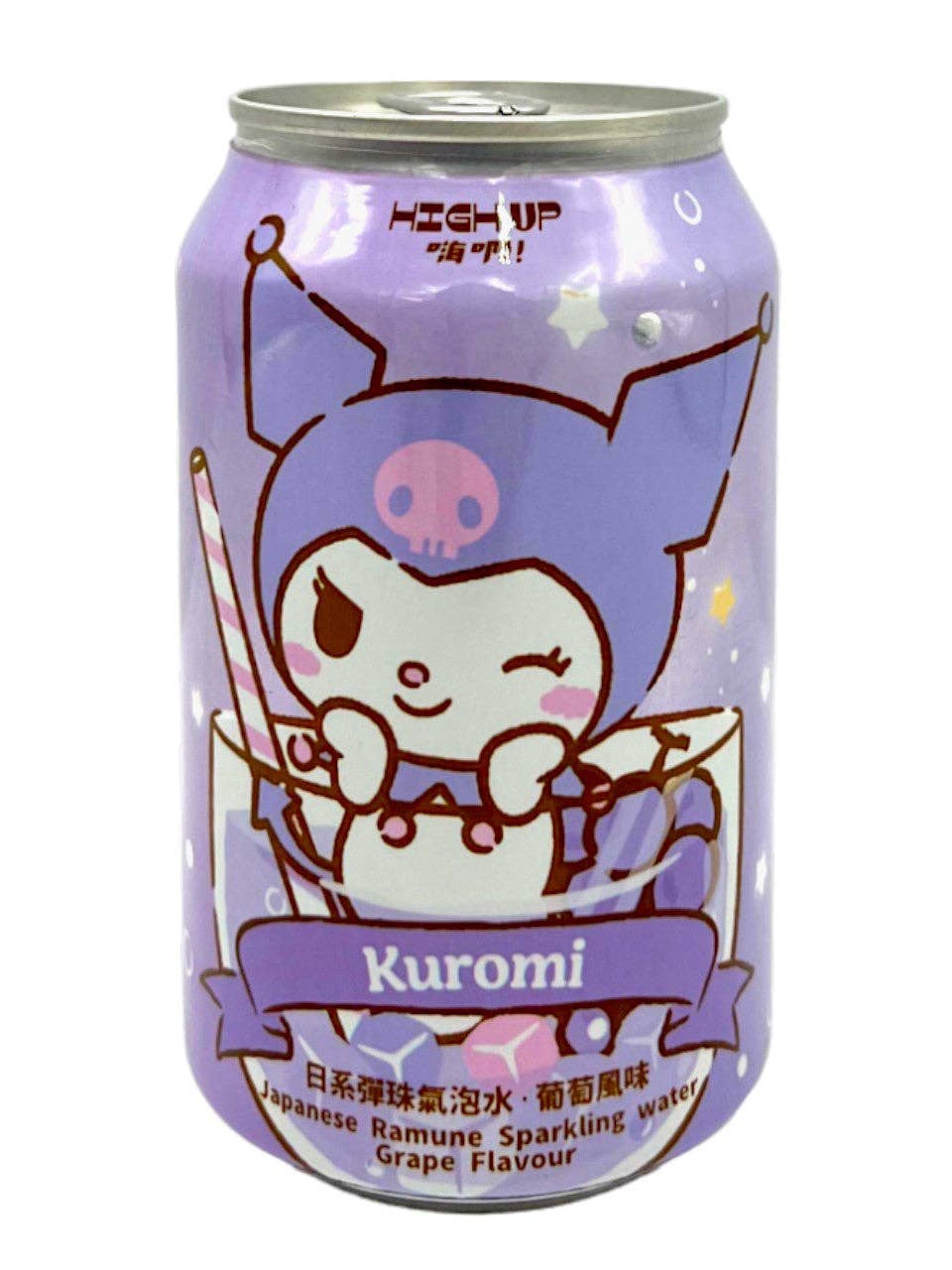Kuromi Ramune Sparkling Water Grape Flavor 330ml