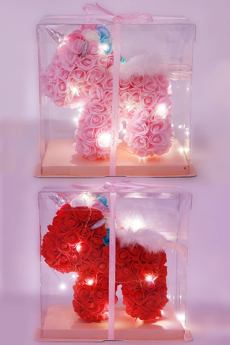 Forever LED Light Rose Unicorn Pony with Gift Box