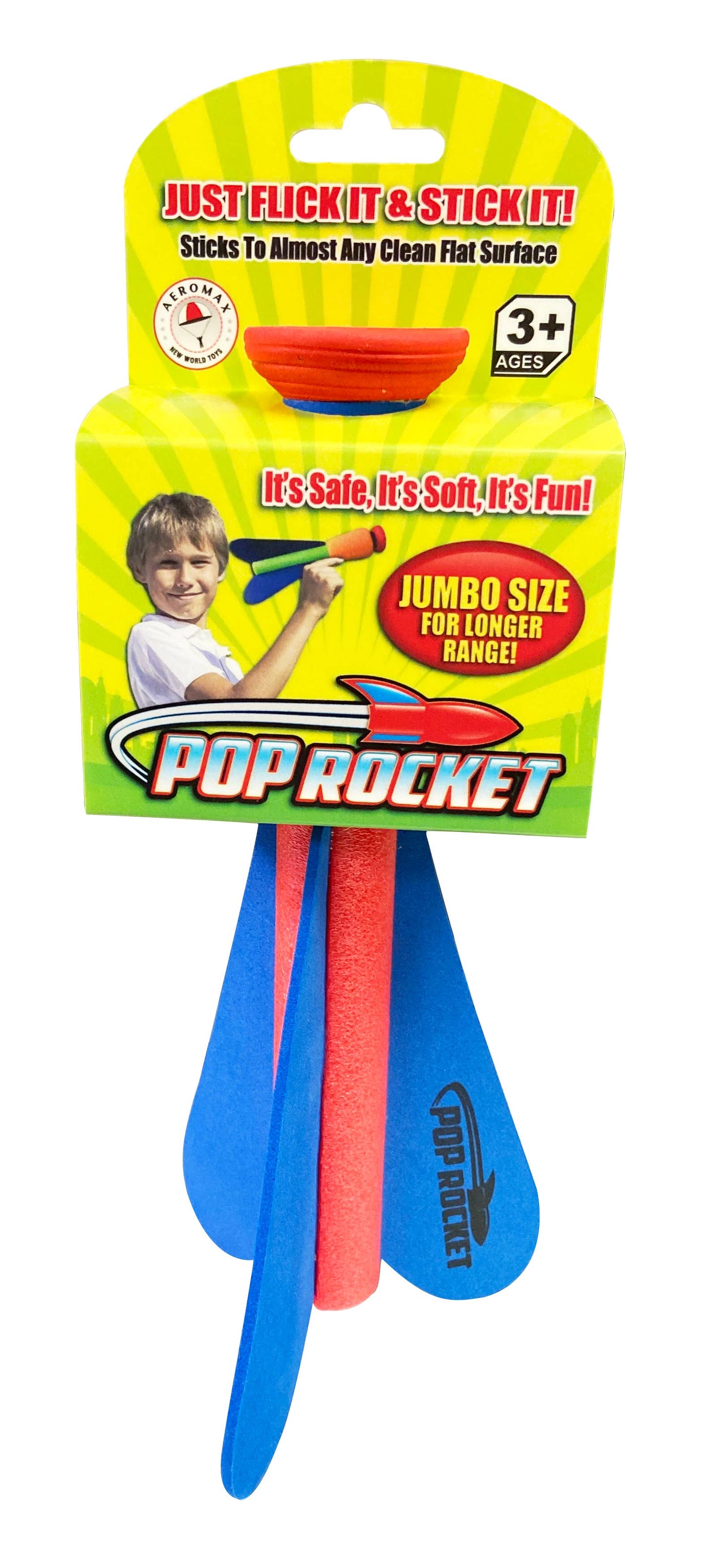 Pop Rocket, Super Sticky Foam Rocket Individual: Red