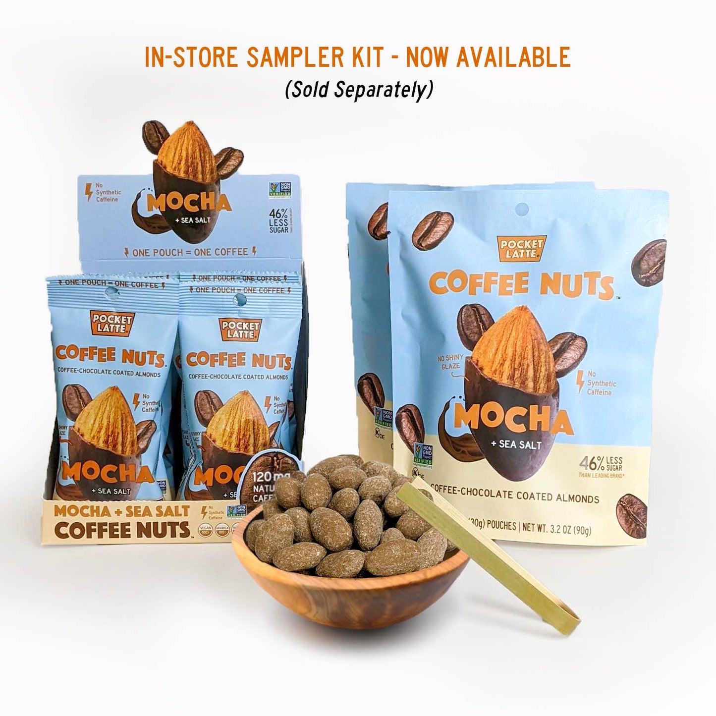 Mocha + Sea Salt Coffee Nuts, 1.05oz Pouches