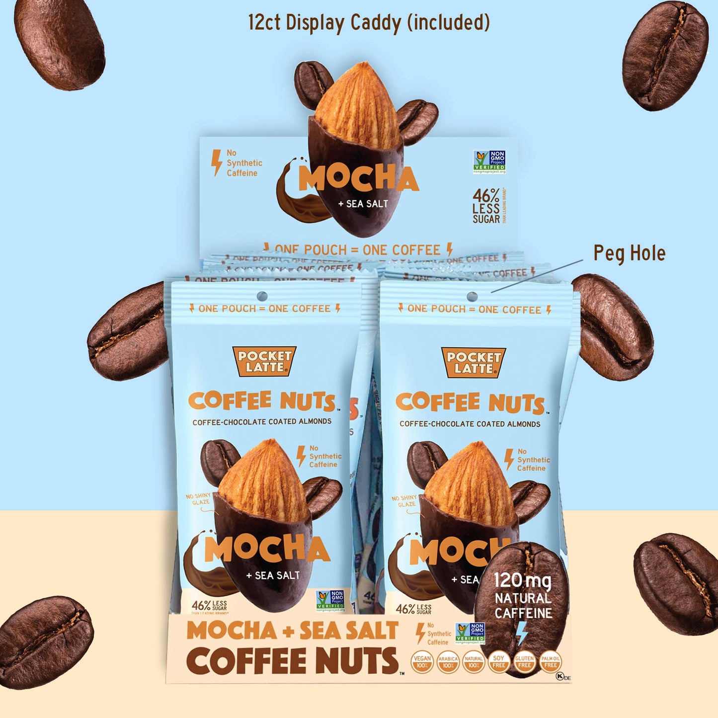 Mocha + Sea Salt Coffee Nuts, 1.05oz Pouches