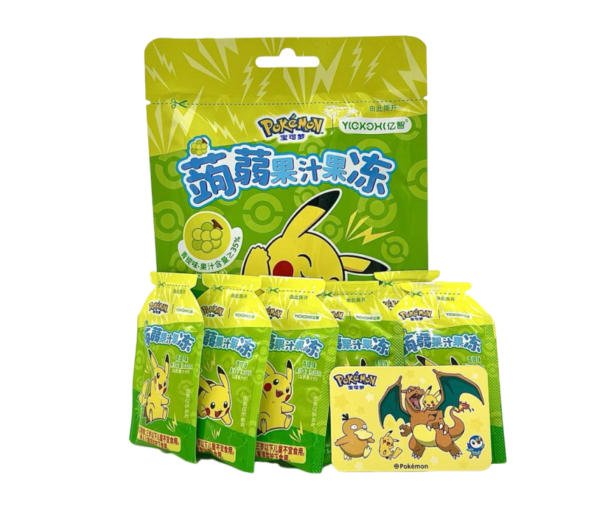 Pokemon Konjac Juice Jelly Green Grape Gummy 120g (China)