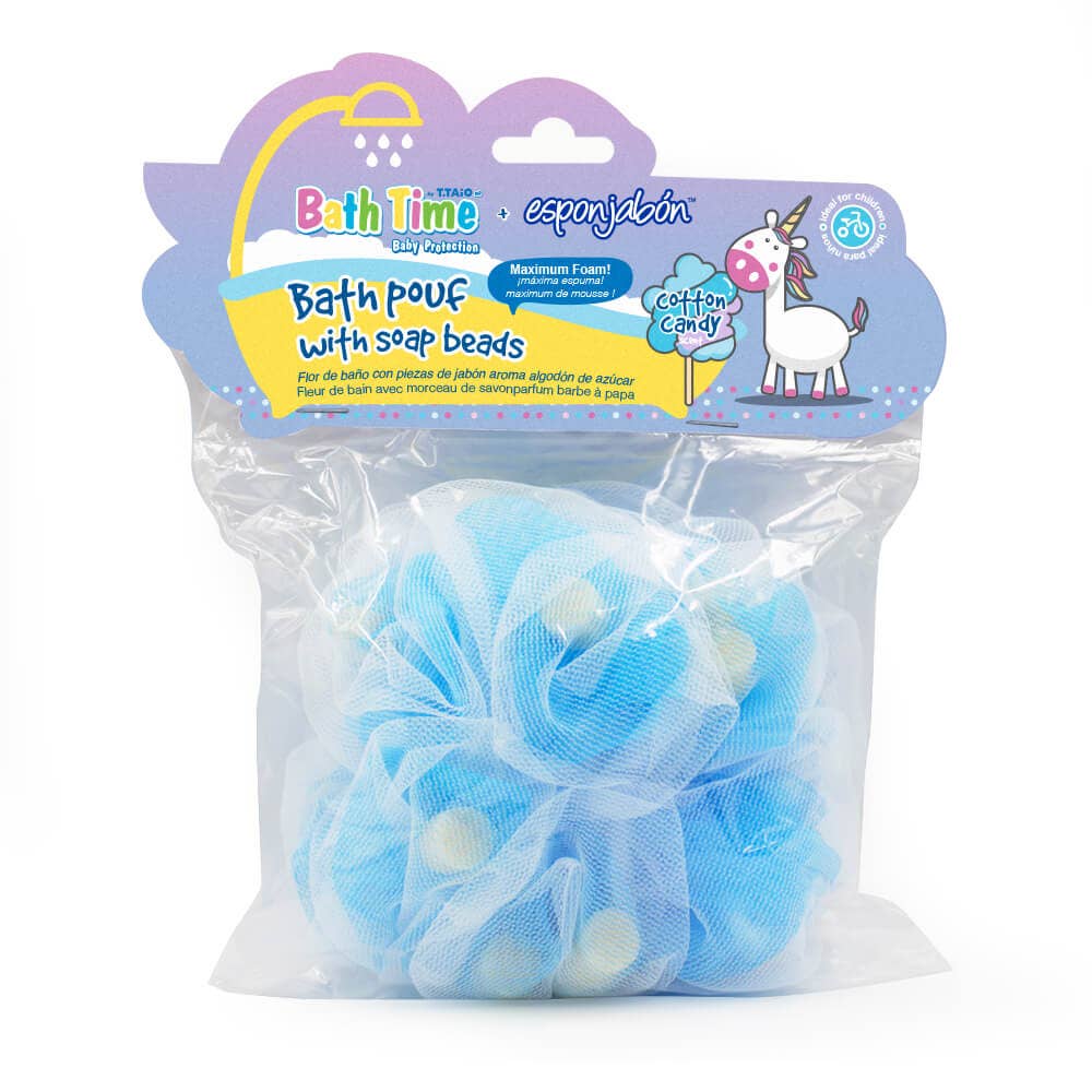 Cotton Candy Scented Bath Pouf + Soap