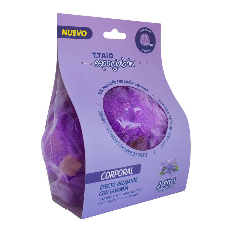 Esponjabon Bath Pouf + Soap Lavender, Relaxing Effect